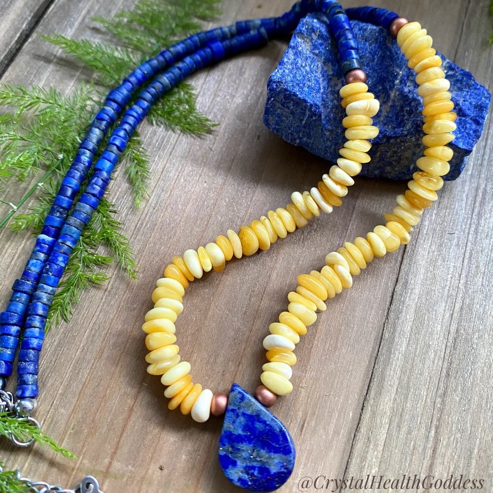 Baltic Amber Lapis Lazuli Necklace
